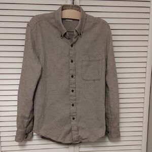 United Stock And Dry Goods Herringbone Tan Button-down Shirt